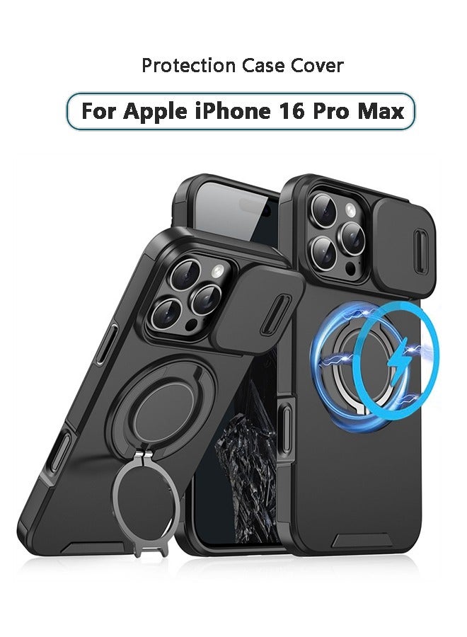 X-level iPhone 16 Pro Max Magsafe Case Cover with Slide Camera Cover, with Build in 360° Invisible Stand, Shockproof  Military Grade Drop Protection Cover Case Magnetic Magsafe Cover for iPhone 16 Pro Max - Image 1