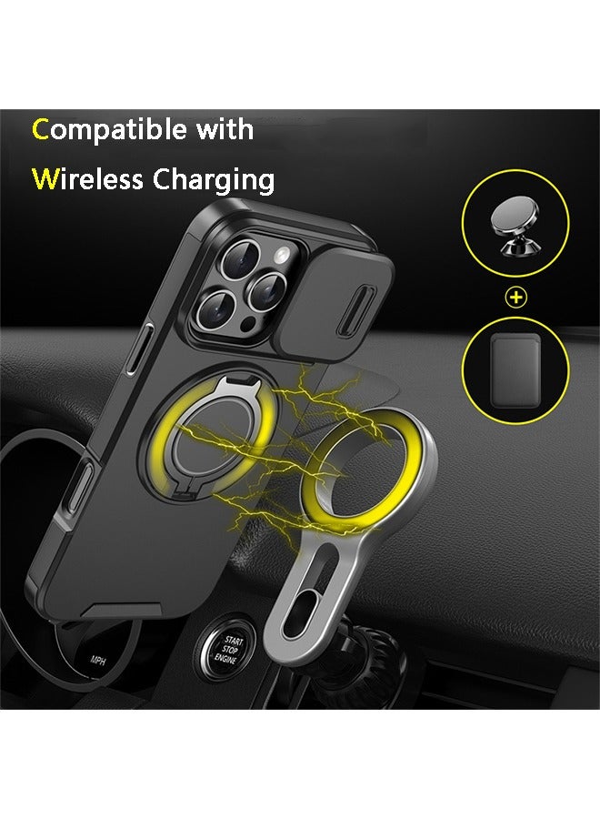 X-level iPhone 16 Pro Max Magsafe Case Cover with Slide Camera Cover, with Build in 360° Invisible Stand, Shockproof  Military Grade Drop Protection Cover Case Magnetic Magsafe Cover for iPhone 16 Pro Max - Image 3