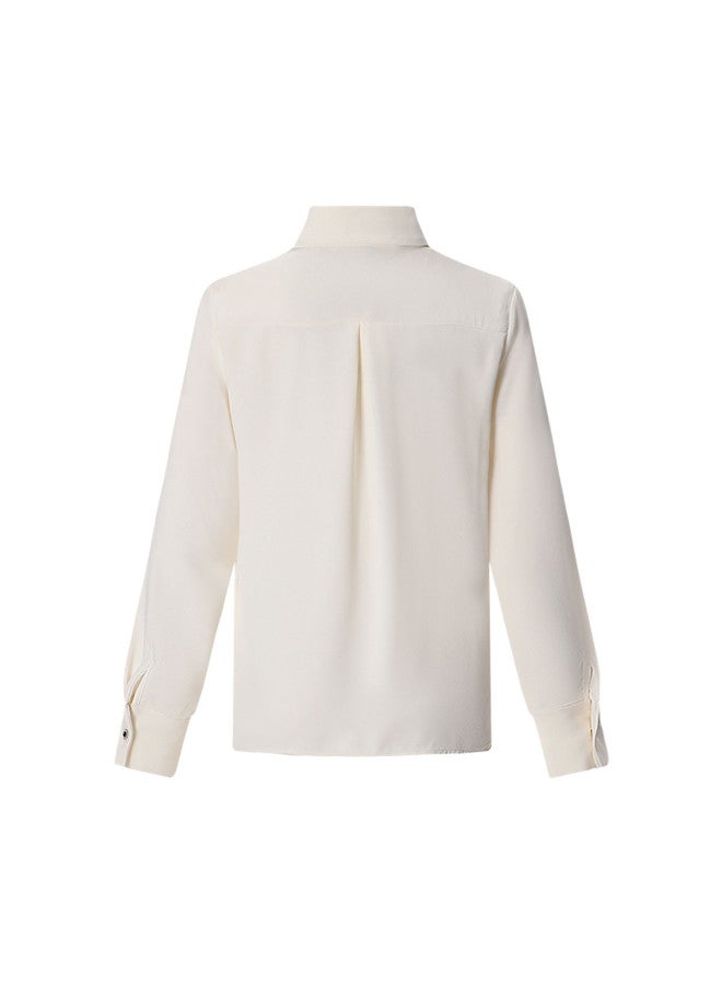 Zara women's Fashionable Tailored Draped Elegant Minimalist Lapel Shirt - Image 3