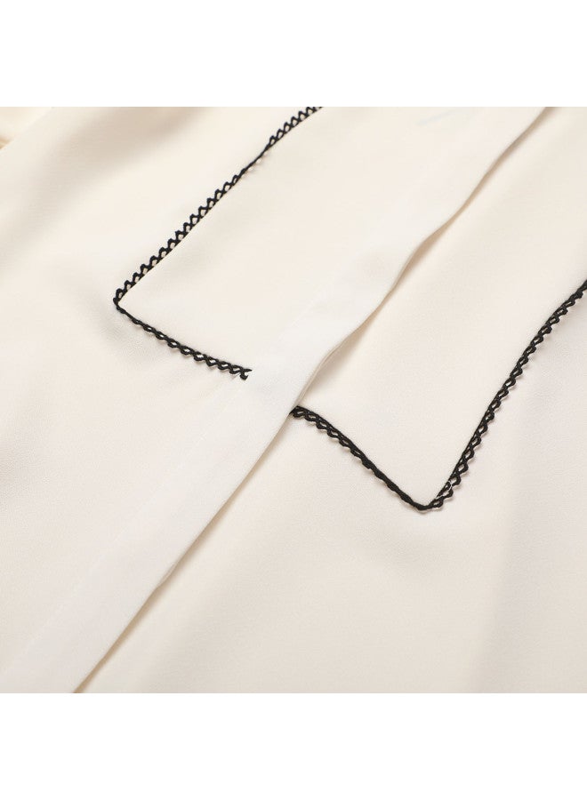 Zara women's Fashionable Tailored Draped Elegant Minimalist Lapel Shirt - Image 5