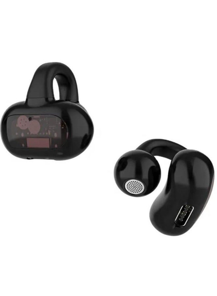 Bluetooth 5.4Wireless Earbuds Ear Clip Bone Conduction Headphones Sport-Head(Black) - Image 4