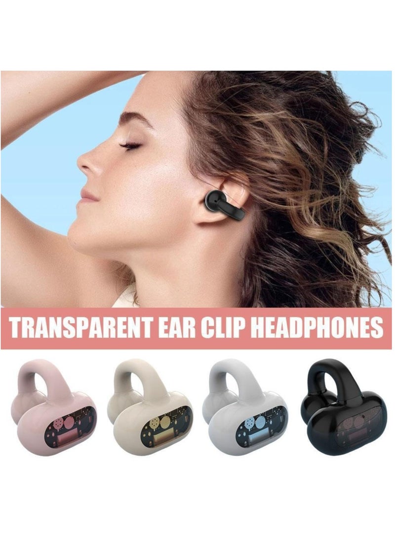 Bluetooth 5.4Wireless Earbuds Ear Clip Bone Conduction Headphones Sport-Head(Black) - Image 1