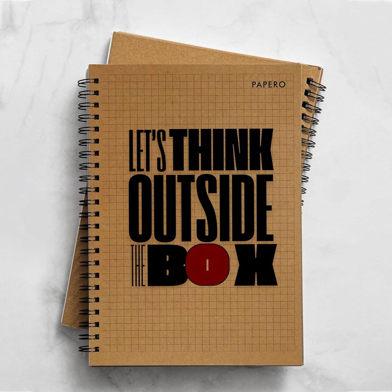 PAPERO Professional A5 Square Grid Notebook | 5MM Square Graph Design | 100 GSM A5 Size (21.0 x 14.5 cm) | Ideal for Architects & Designers | Kraft Cover | 100 Pages | Red - Image 1