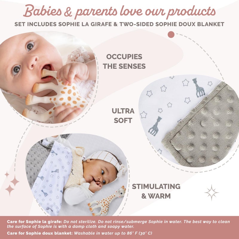 Sophie la girafe Gift Set | Includes Sophie la girafe & Sophie Doux Blanket | Born in Paris | Ultra-Soft Blanket | Warm Cocoon of Softness | Comfort & Soothe | Awaken All 5 Senses - Image 5