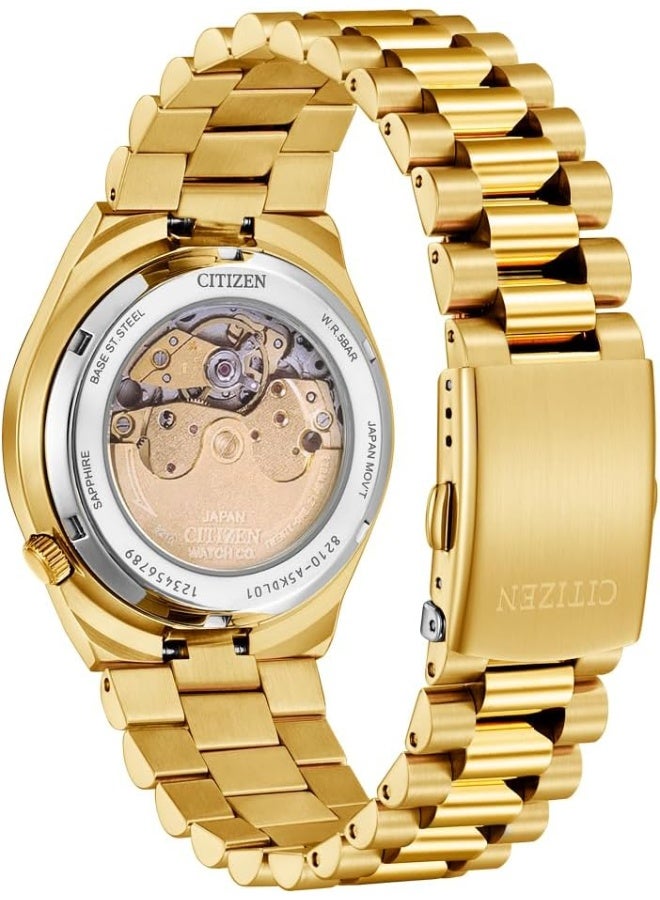 سيتيزن ساعة تسويوسا الرجالية التناظرية الأوتوماتيكية بمينا أحمر وبلون الذهب الوردي - NJ0153-82X - Image 2