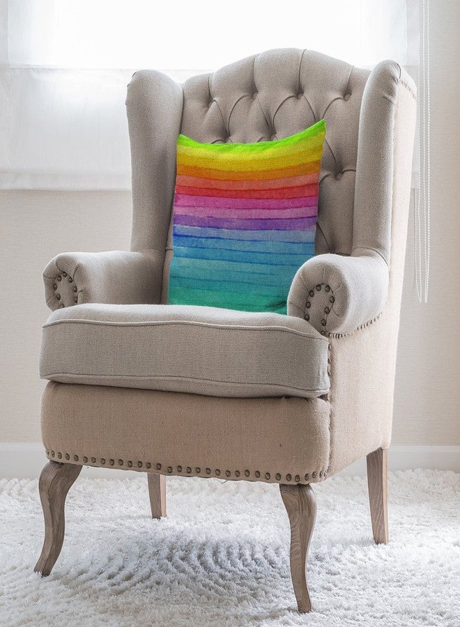 Moslion Rainbow Pillow Cover Summer Rainbow Stripes Cotton Linen Decorative Throw Pillow Case 18 x 18 Inch Standard Square Cushion Cover for Sofa Bedroom Men Women Multicolor - Image 4