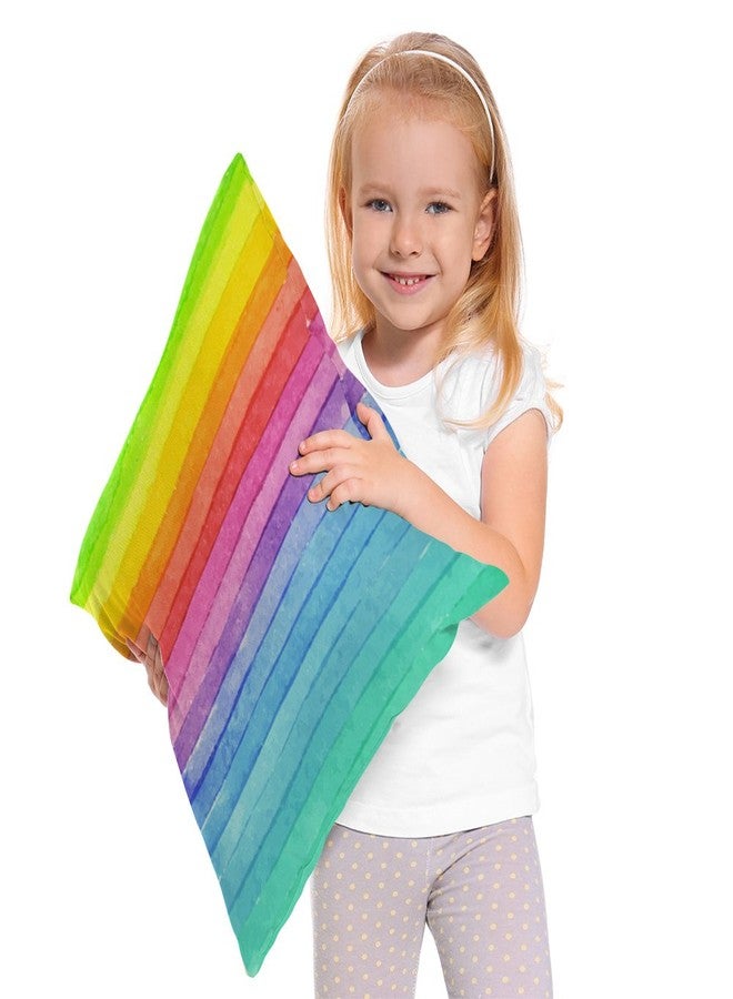 Moslion Rainbow Pillow Cover Summer Rainbow Stripes Cotton Linen Decorative Throw Pillow Case 18 x 18 Inch Standard Square Cushion Cover for Sofa Bedroom Men Women Multicolor - Image 2