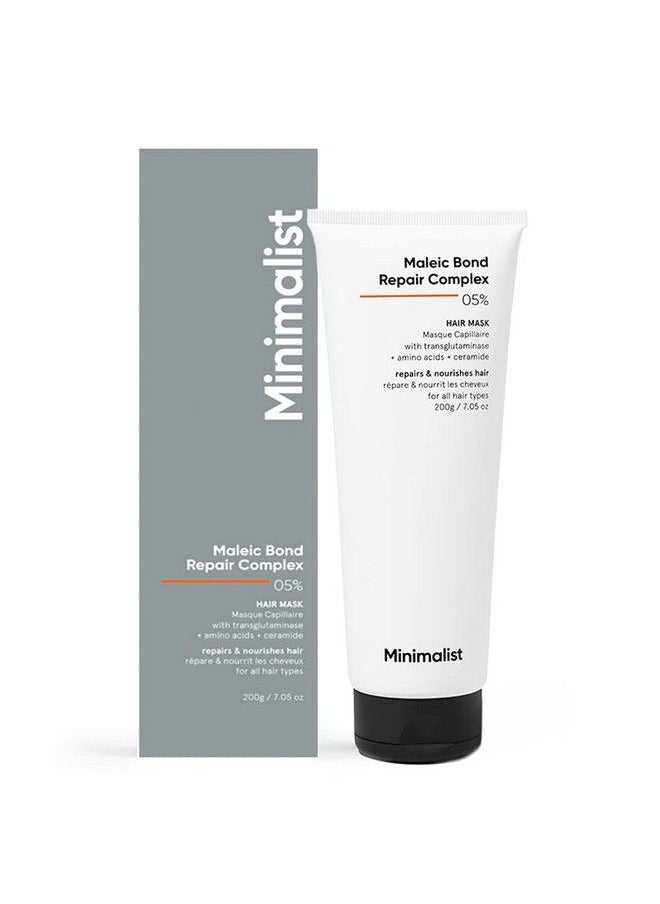MINIMALIST - Maleic Bond Repair Complex 5% Hair Mask With Transglutaminase Amino Acids & Ceramides ; For Damaged & Frizzy Hair ; For Women & Men ; 200 Gm - Image 1