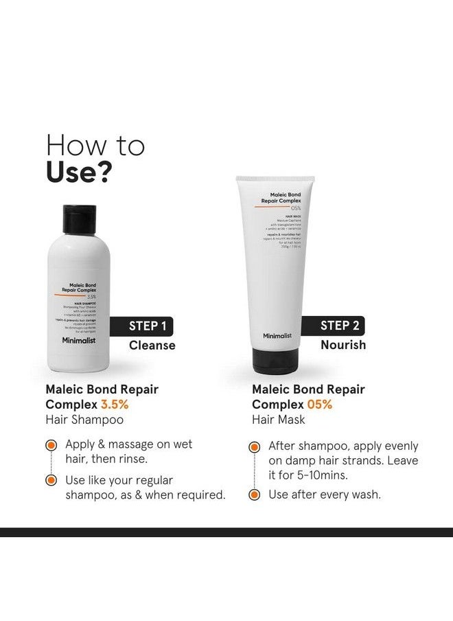 MINIMALIST - Maleic Bond Repair Complex 5% Hair Mask With Transglutaminase Amino Acids & Ceramides ; For Damaged & Frizzy Hair ; For Women & Men ; 200 Gm - Image 1