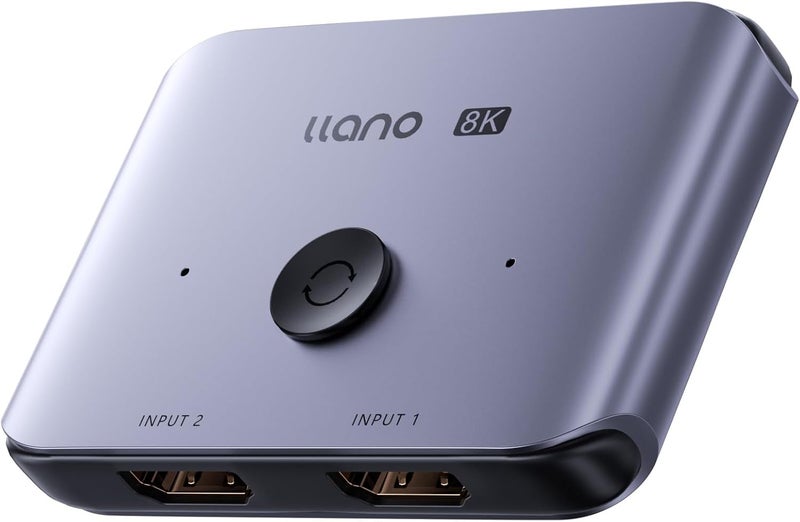llano 8K HDMI Switch, HDMI2.1 High Speed 48Gbps Bi-Directional Switcher Splitter Supports 8K@60Hz 4K@120Hz HD2.3, Aluminum HDMI Switcher Selector for PS5 Xbox Roku Projectors Monitors - Image 1