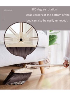 Swift Broom and Dustpan Set with Long Telescoping Handle Combo Set for Office and Home Standing Upright Sweep Use, Beige  - Image 3