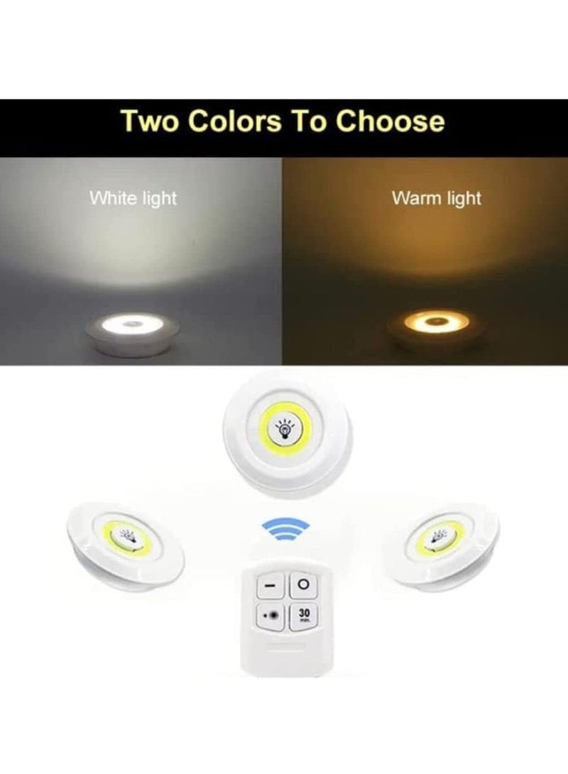 TIGER 3 Pack Wireless Under Cabinet LED Night Lamps with Remote Control – Battery Powered, Dimmable, Adjustable Brightness – Touch Sensor Lights for Kitchen, Closet, Wardrobe, Wall, Bedroom – Easy Installation, Energy Efficient, Home Lighting - Image 3