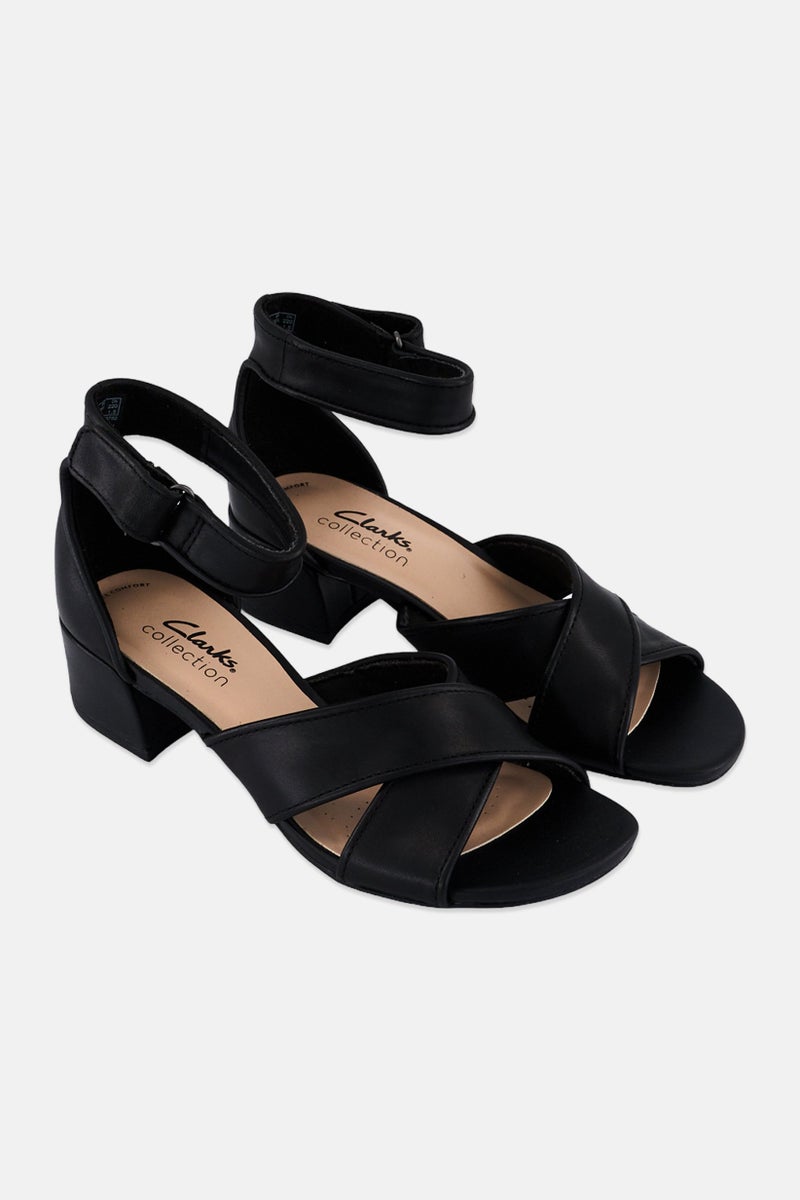 clarks Women Standard Caroleigh Rise Velcro Sandals, Black - Image 1