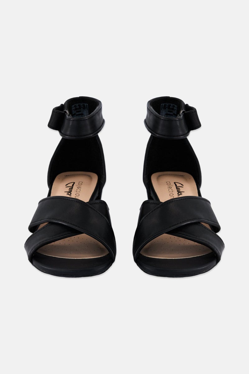 clarks Women Standard Caroleigh Rise Velcro Sandals, Black - Image 3