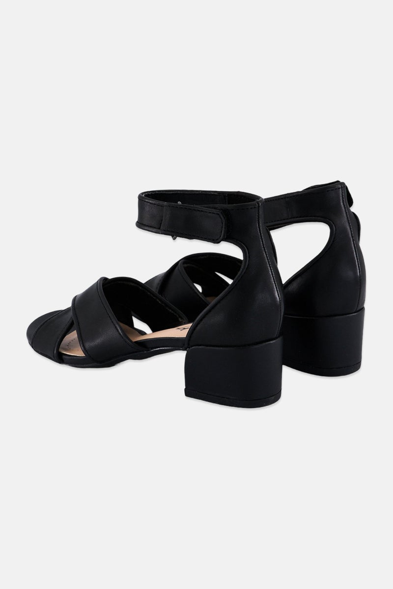 clarks Women Standard Caroleigh Rise Velcro Sandals, Black - Image 2