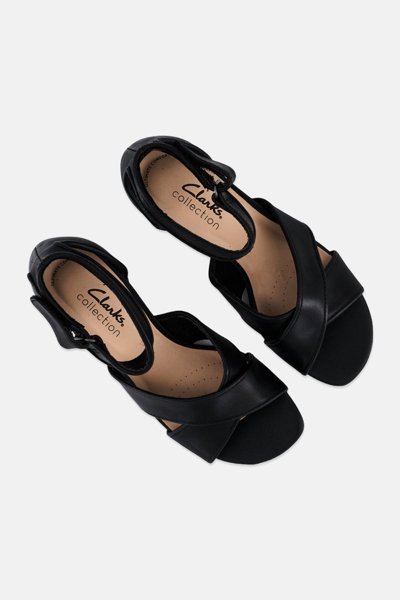 clarks Women Standard Caroleigh Rise Velcro Sandals, Black - Image 4