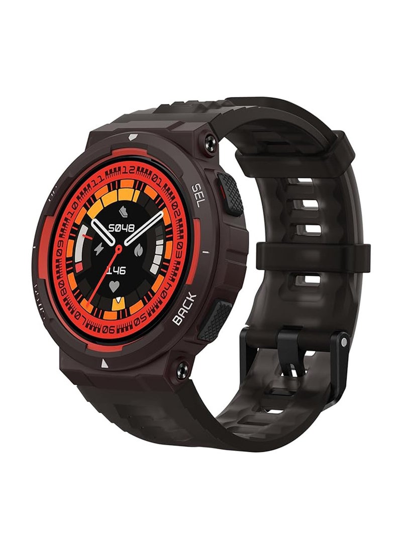 Active Edge Smart Watch With Stylish Rugged Sport And Fitness Design, GPS, AI Health Coach For Gym, Outdoor, Workouts And Exercise, 16 Days Battery, 10 Atm Water Resistant Lava Black  - Image 1