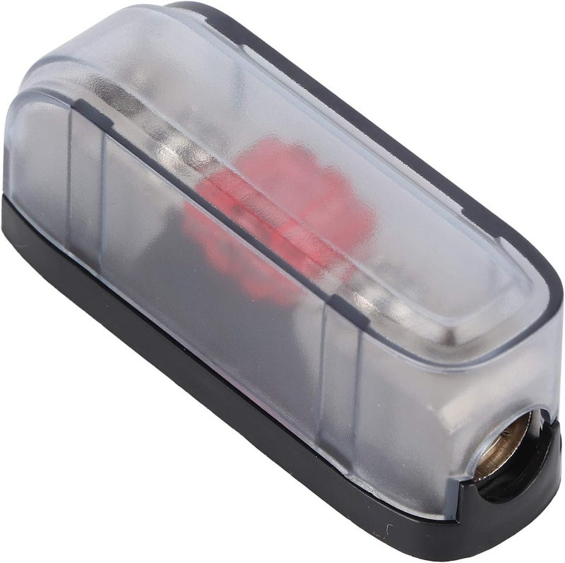 Aramox Fuse Holder, Plastic Zinc Alloy Plating with Removable Transparent Cover for Car Boat RV, 8GA Wire Size Suitable for 32V DC (Red 150A) - Image 3