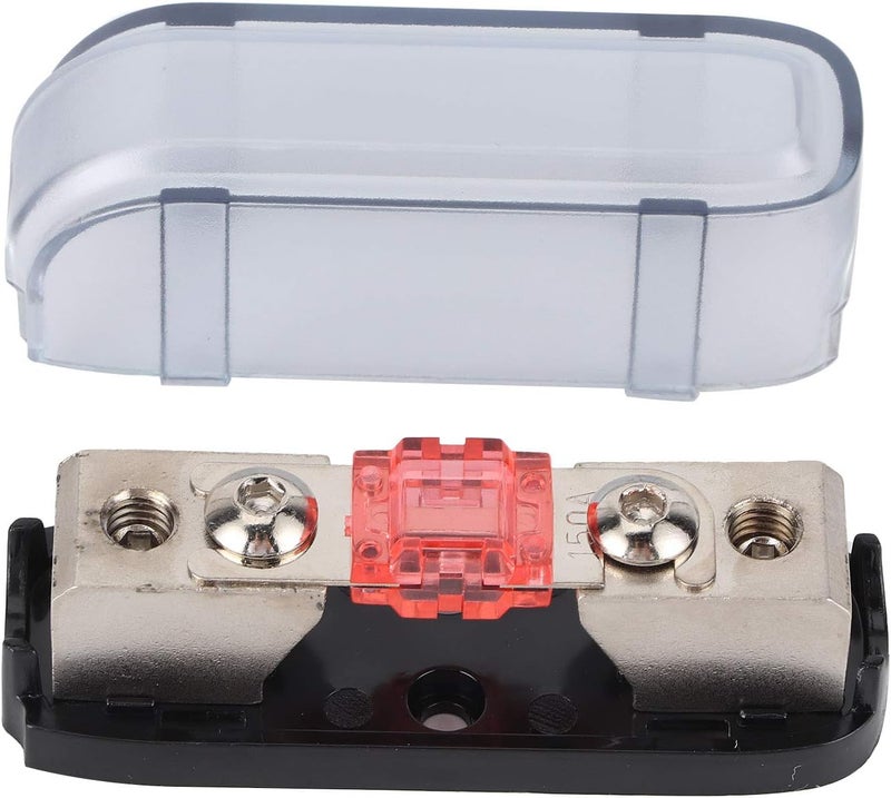 Aramox Fuse Holder, Plastic Zinc Alloy Plating with Removable Transparent Cover for Car Boat RV, 8GA Wire Size Suitable for 32V DC (Red 150A) - Image 5