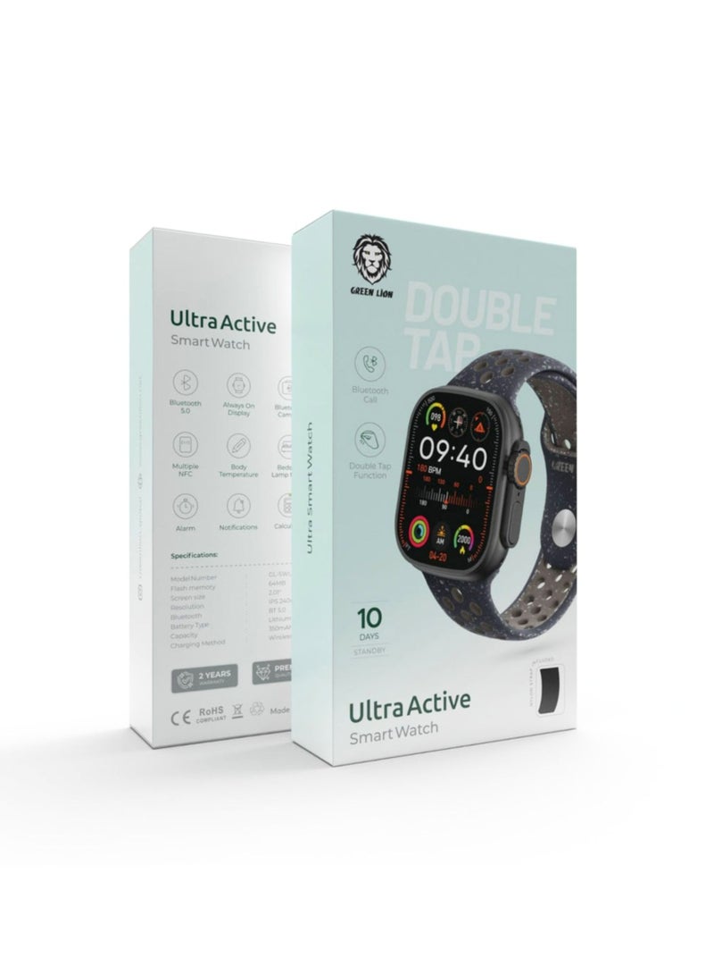 GREEN LION Ultra Active Smart Watch (Midnight Sky Nike Sport+ Nylon) with 10 days standby, Bluetooth 5.0 and Double Tap Function_Black - Image 4