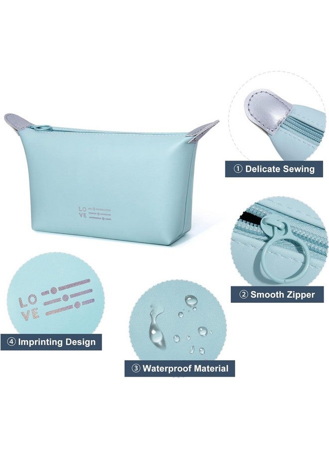 KN ENTERPRISE RT riangle Makeup Bag Dumpling Travel Bag Small Makeup Bag Mini Cosmetic Bag for Women Waterproof Makeup Pouch with Zipper Portable Makeup Organizer Bag Leather Small Bag (Multicolor) - Image 2