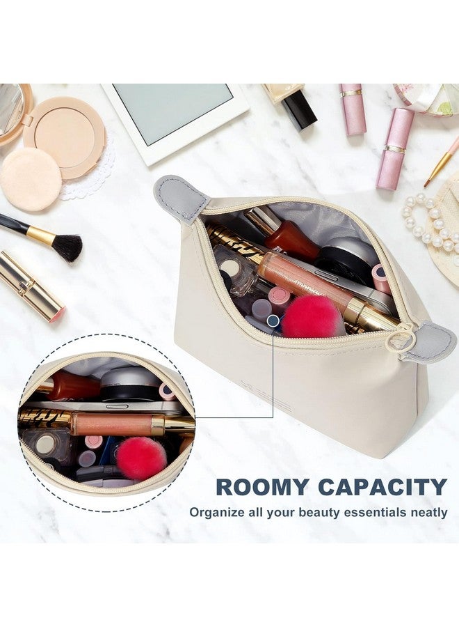 KN ENTERPRISE RT riangle Makeup Bag Dumpling Travel Bag Small Makeup Bag Mini Cosmetic Bag for Women Waterproof Makeup Pouch with Zipper Portable Makeup Organizer Bag Leather Small Bag (Multicolor) - Image 4
