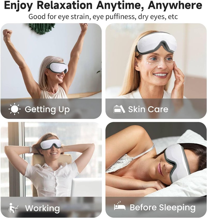 Medcursor Eye Massager with Heat, Heated Eye Mask with Bluetooth Music, for Relax Eyes, Relieve Eyestrain & Dry Eyes, Portable Gift for Friend, Mom and Dad - Image 3