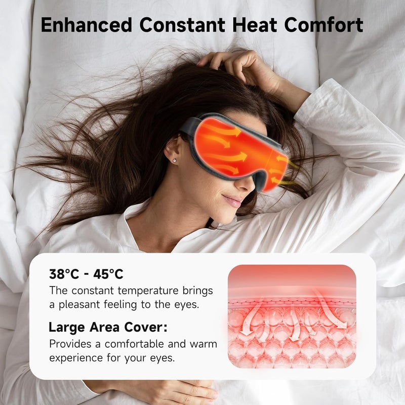 Medcursor Eye Massager with Heat, Heated Eye Mask with Bluetooth Music, for Relax Eyes, Relieve Eyestrain & Dry Eyes, Portable Gift for Friend, Mom and Dad - Image 2