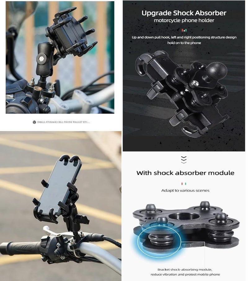 FKU 2025 BSDDP Anti Vibration,Shock Proof Mobile Holder GPS Bracket Clip, 360° View, Riding Scooter, Bicycle, Bike Accessories, 4-6, 7 in Mobile Phone Smartphone - Image 5
