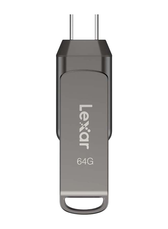 ليكسار محرك فلاش JumpDrive Dual Drive D400 USB 3.1 Type-C وType-A سعة 64 جيجابايت، سرعة قراءة تصل إلى 130 ميجابايت/ثانية (LJDD400064G-BNQNU) - Image 1