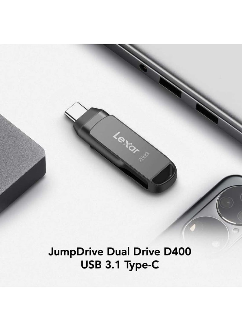 ليكسار محرك فلاش JumpDrive Dual Drive D400 USB 3.1 Type-C وType-A سعة 64 جيجابايت، سرعة قراءة تصل إلى 130 ميجابايت/ثانية (LJDD400064G-BNQNU) - Image 2