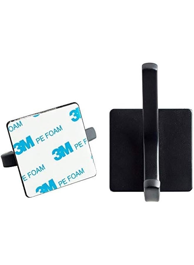 Towel Hook/Adhesive Hooks - SUS 304 Stainless Steel Self Adhesive Wall Mount Coat Robe Hooks Towel/Clothes Hanger for Bathroom Kitchen Black 4-Pack  - Image 2