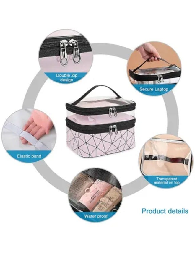 KLNAMAEAAN Double Layer Waterproof Portable Makeup Cosmetics Bag - Image 2