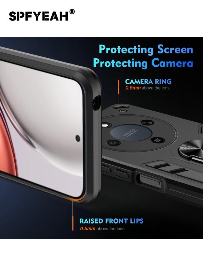 اس بي اف يا. [2 في 1] غطاء Honor X9D مع واقي شاشة من الزجاج المقوى، جراب متين مقاوم للصدمات مع حامل حلقي لهاتف Honor X9d 5G مقاس 6.79 بوصة، أسود - Image 3