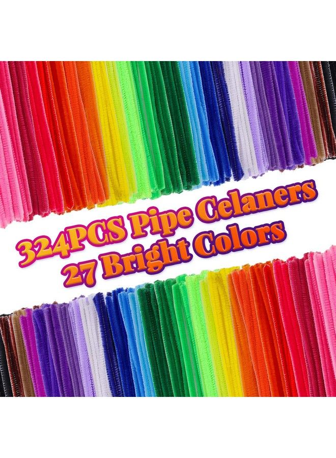 Caydo 324 Pieces Pipe Cleaners 27 Colors Chenille Stems For Diy Art Creative Crafts Project Decorations (6 Mm X 12 Inch) - Image 3