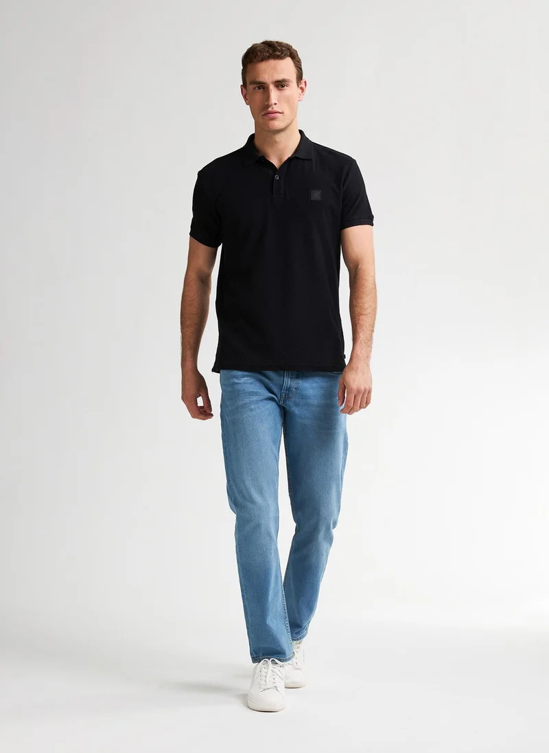 Petrol Industries 9111-Deep Black Men Polo Short Sleeve for Men | Best Price UAE