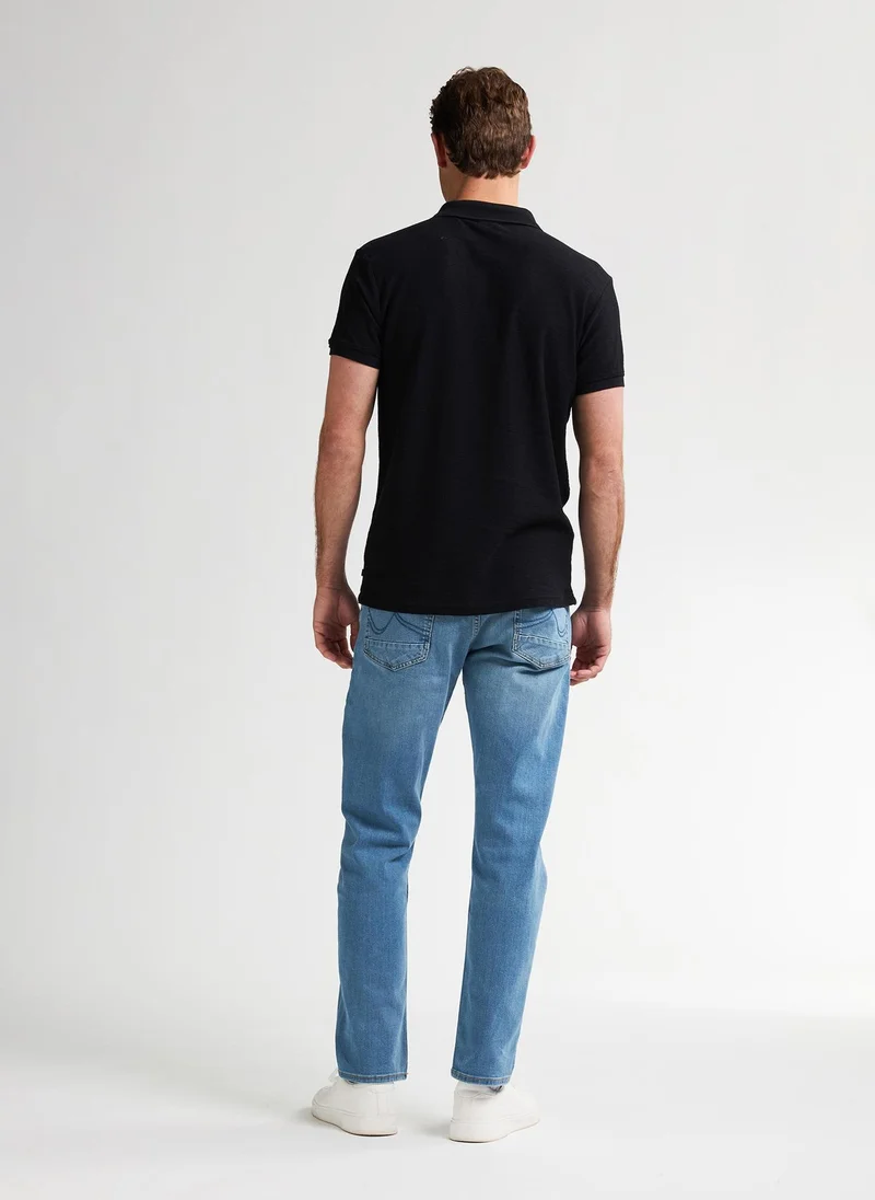 Petrol Industries 9111-Deep Black Men Polo Short Sleeve for Men | Best Price UAE