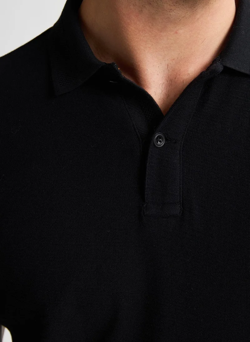 Petrol Industries 9111-Deep Black Men Polo Short Sleeve for Men | Best Price UAE