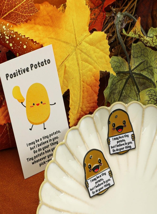 Hotop 40 Set Inspirational Tiny Potato Pin Bulk Lapel Pin with Card Organza Bag Food Service Employee Coworker Christmas Appreciation Gift - Image 4