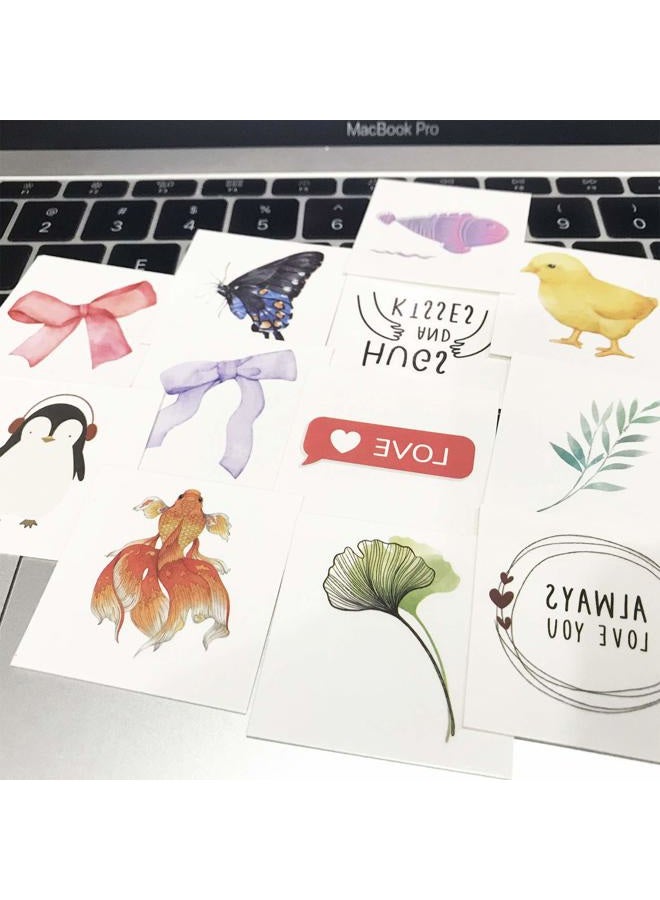 Everjoy Watercolor Animal Love Temporary Tattoos for Kids, 12 Pieces, Small Fake Tattoo Designs Pack, Party Favors and Gifts - Image 2