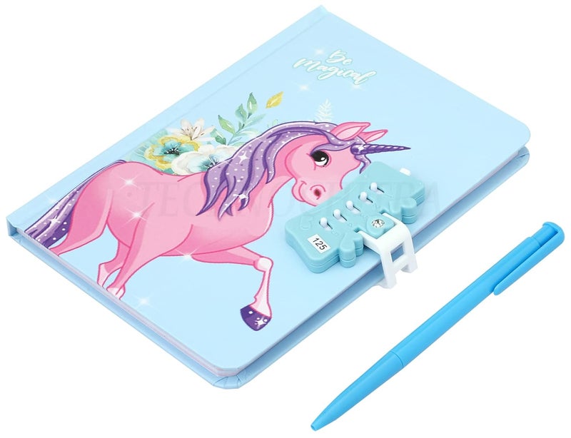 SHREE TECHNESH Unicon Password Lock Diary With Unicorn Pen | Password Number Lock Diary | Dairy With Password Lock For Girls,80 Pages - Image 4