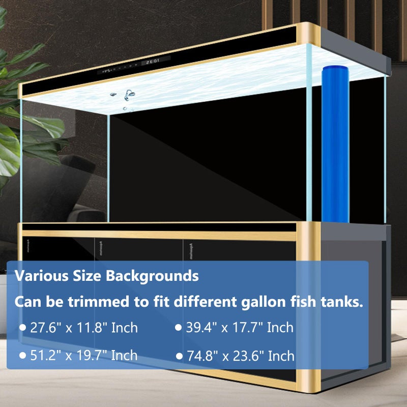 XCNO Aquarium Background Static Cling Black Fish Tank Background Wallpaper Fish Tank Backdrop Vinyl Aquarium Poster Background 75 x 24 in - Image 2
