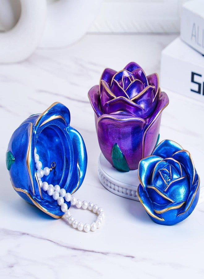 Dacies Epoxy Resin Storage Box Silicone Molds Rose Shape Candle Jar with Lid Concrete Mould Cement Jesmonite Planter Candle Vessels Candlestick Craft Gift Mold Resin Jewelry Container Flowerpot Casting Mould - Image 3