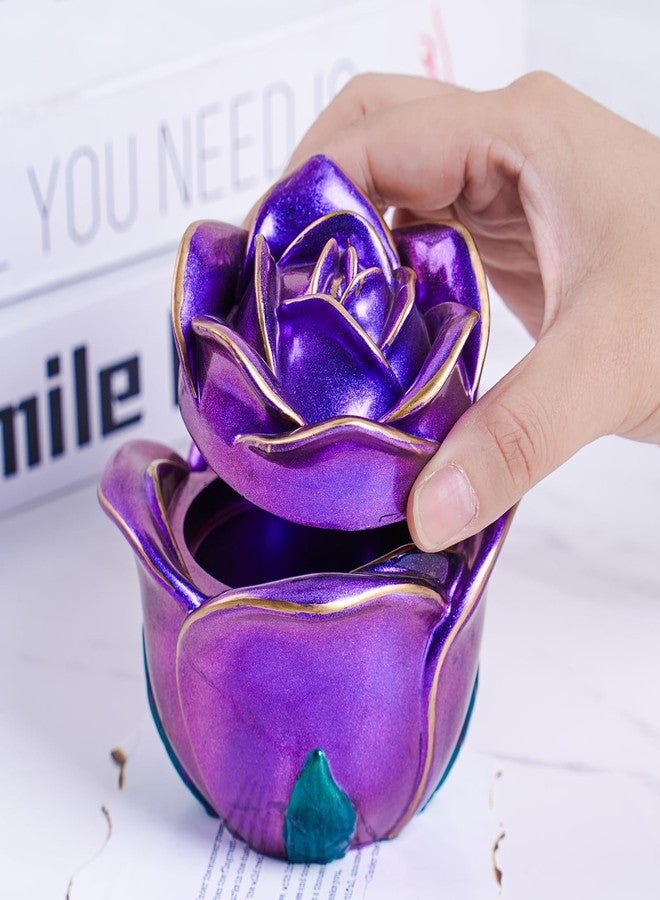 Dacies Epoxy Resin Storage Box Silicone Molds Rose Shape Candle Jar with Lid Concrete Mould Cement Jesmonite Planter Candle Vessels Candlestick Craft Gift Mold Resin Jewelry Container Flowerpot Casting Mould - Image 4