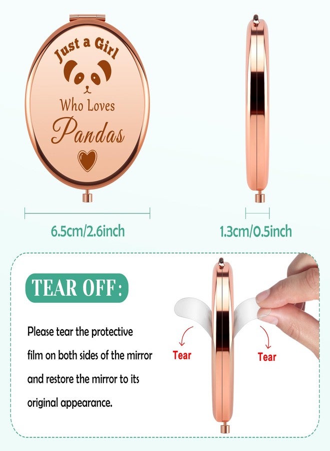 Mikela Panda Lover Gifts Panda Gifts for Girls Women Makeup Mirror Animal Lovers Gift for Friends BFF Besties Daughter Compact Mirror Christmas Birthday Graduation Gift for Pandas Lovers Pocket Mirrors - Image 2