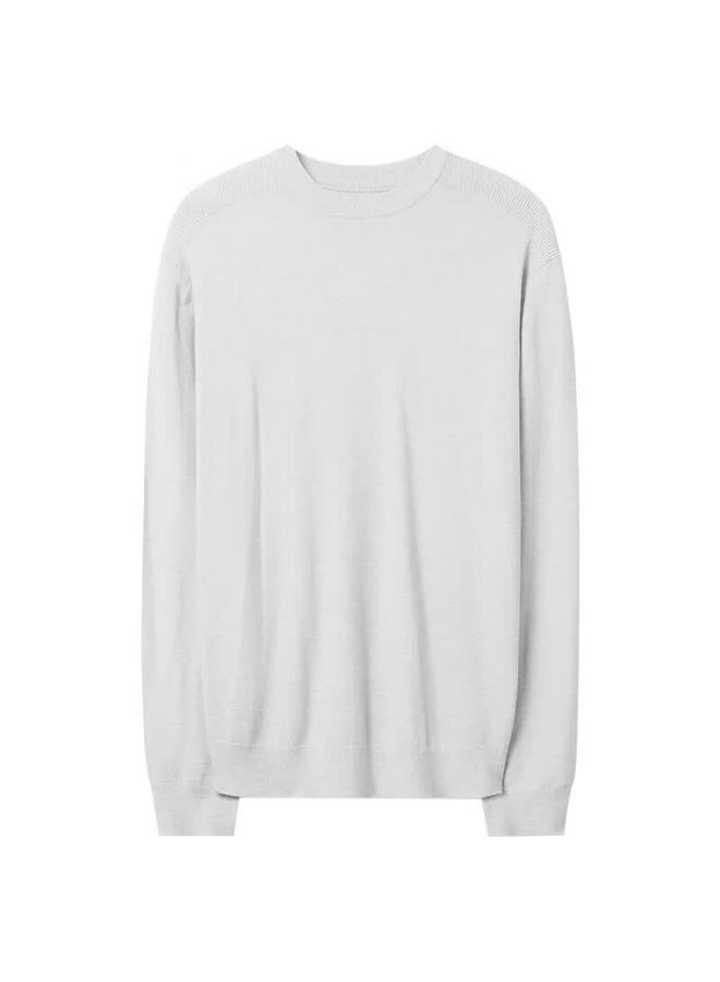 Markless Lightweight Warm Men's Graphene Soft Knit Sweater Autumn Winter Crew Neck Base Shirt 3701 Cloud Gray 2XL - Image 3
