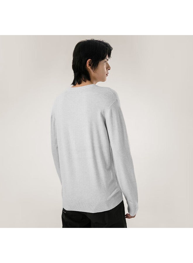 Markless Lightweight Warm Men's Graphene Soft Knit Sweater Autumn Winter Crew Neck Base Shirt 3701 Cloud Gray 2XL - Image 2