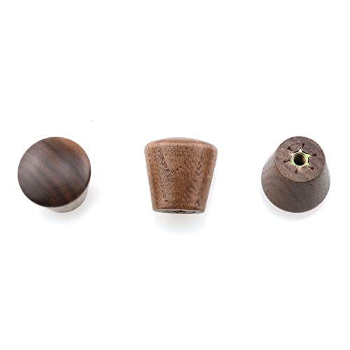 TAODAN 6pcs Natural Wood Cabinet Knob Nut-Brown Wooden Furniture Knobs 0.86x0.86 Cabinet Pull Handle Drawer Cupboard Knobs - Image 2