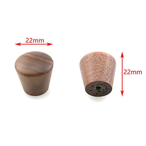 TAODAN 6pcs Natural Wood Cabinet Knob Nut-Brown Wooden Furniture Knobs 0.86x0.86 Cabinet Pull Handle Drawer Cupboard Knobs - Image 4