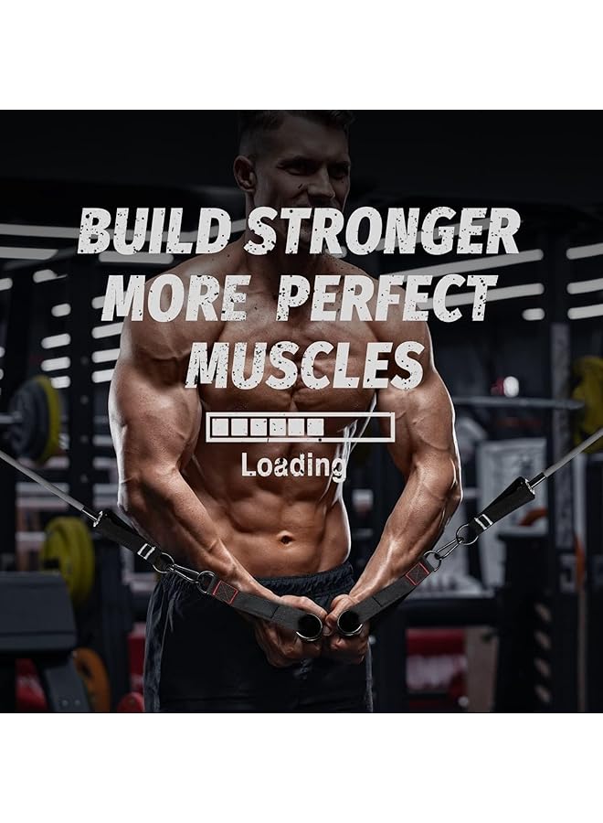 X spring Exercise Handle Pull Down Home Gym Working Out Handle Heavy Duty Fitness Handle with 2 Carabiners for Resistance Bands Resistance Band Handles for Cable Machine Pulleys - Image 5